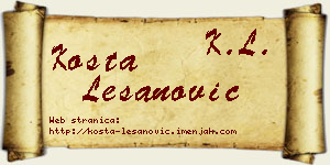 Kosta Lešanović vizit kartica